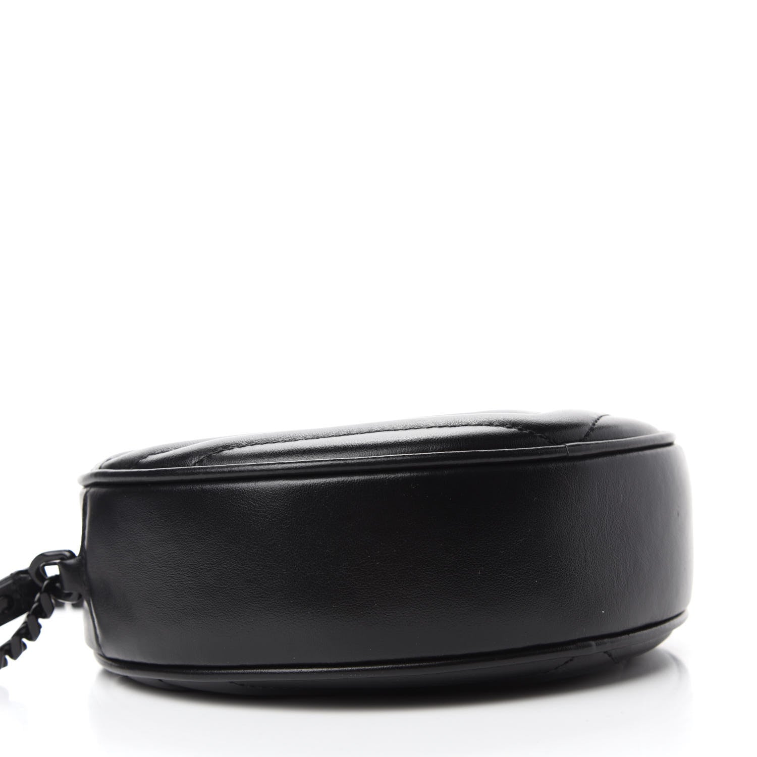 Saint Laurent Calfskin Matelasse Chevron Round Vinyle Camera Bag Black 4 of 10