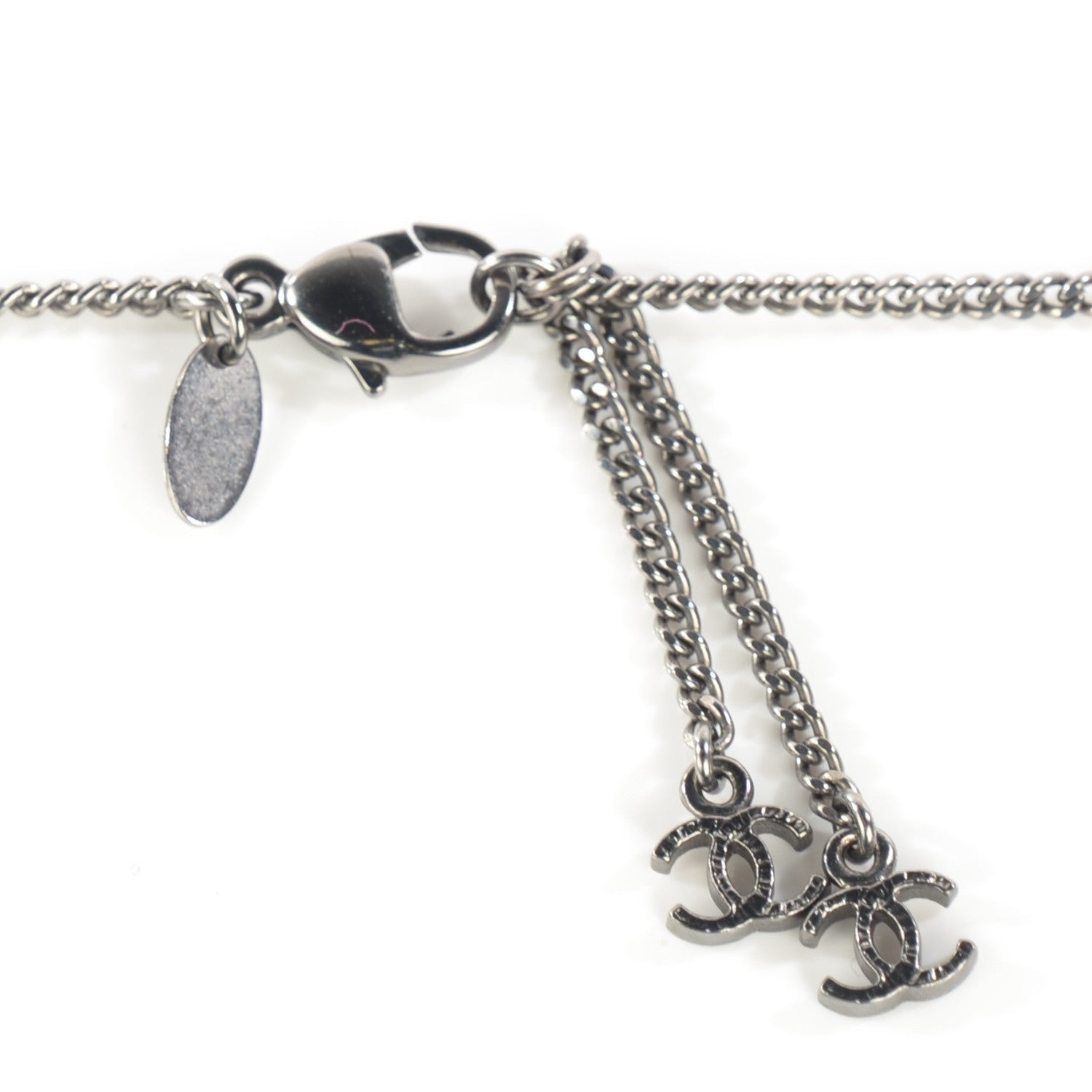 Chanel Crystal Timeless CC Necklace Gold 5 of 7