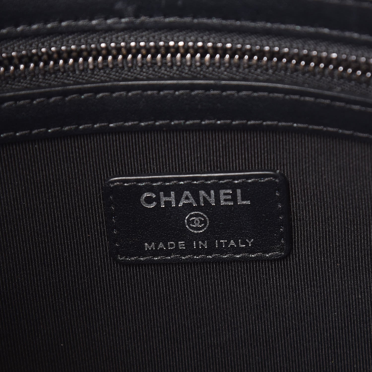 Chanel Aged Calfskin Quilted Medium Tassel Cosmetic Case Grey 6 of 9