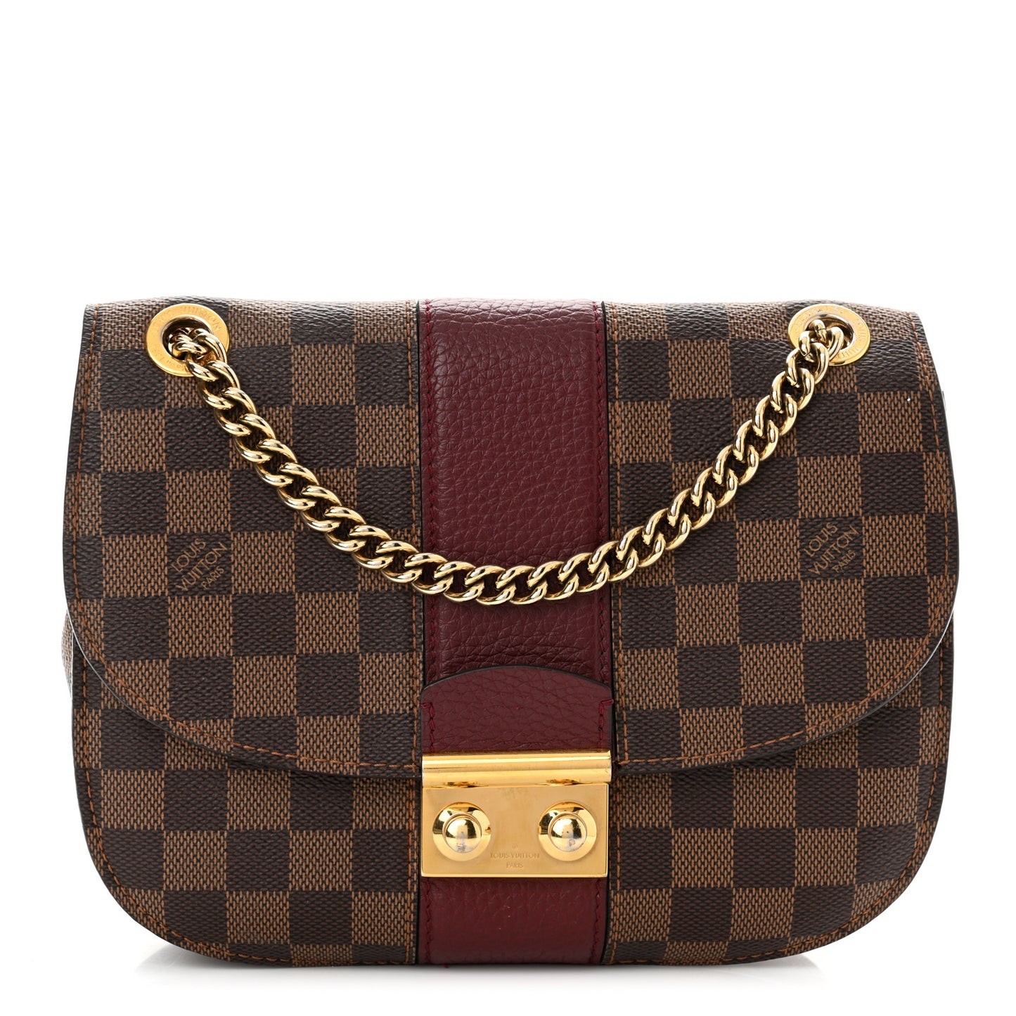 Damier Ebene Cuir Taurillon Wight Bordeaux