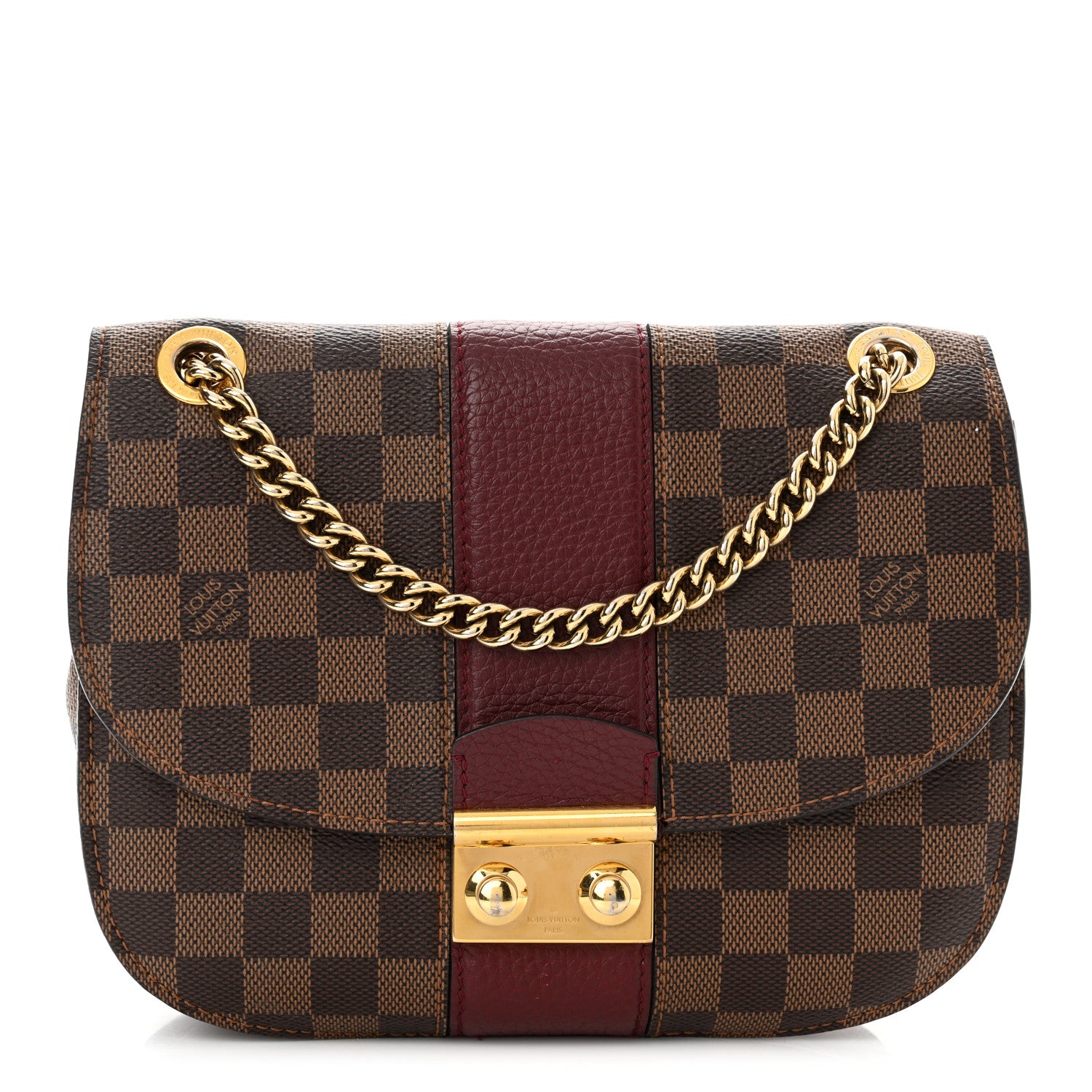 Louis Vuitton Damier Ebene Cuir Taurillon Wight Bordeaux 1 of 12
