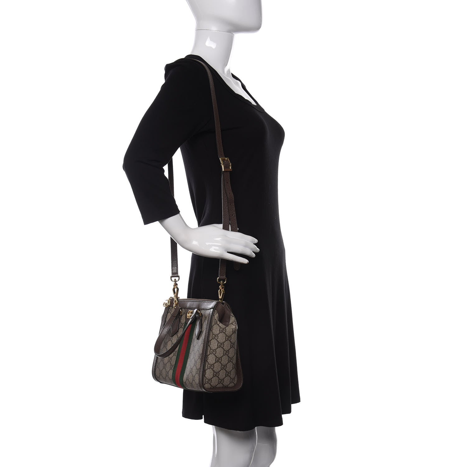 Gucci GG Supreme Monogram Small Ophidia Tote Bag Brown 2 of 10