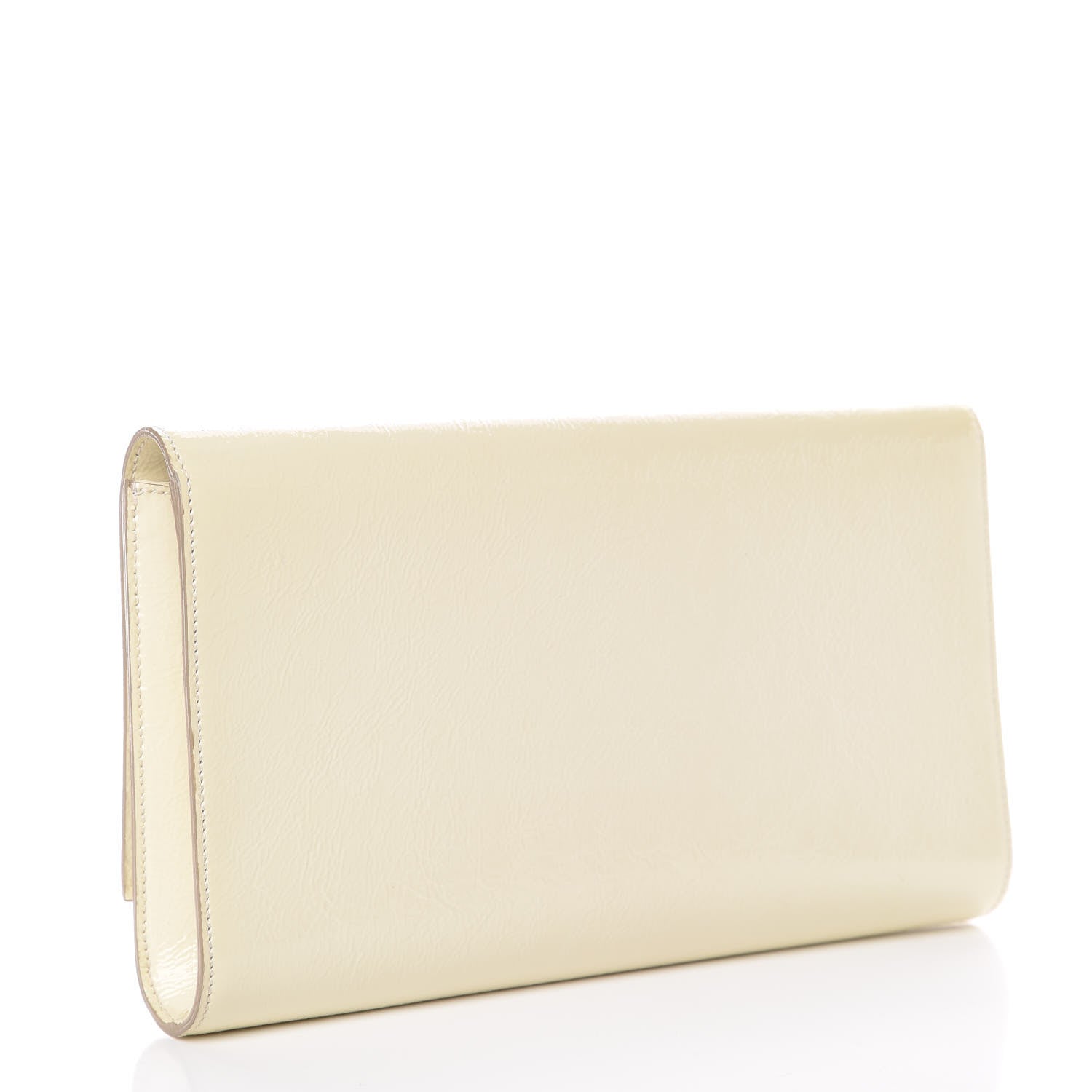 Saint Laurent Textured Patent Calfskin Large Belle De Jour Clutch Ivory 3 of 8
