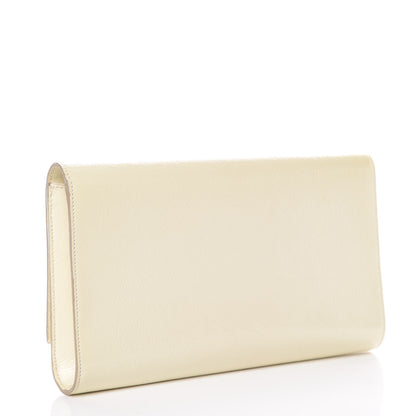 Saint Laurent Textured Patent Calfskin Large Belle De Jour Clutch Ivory 3 of 8