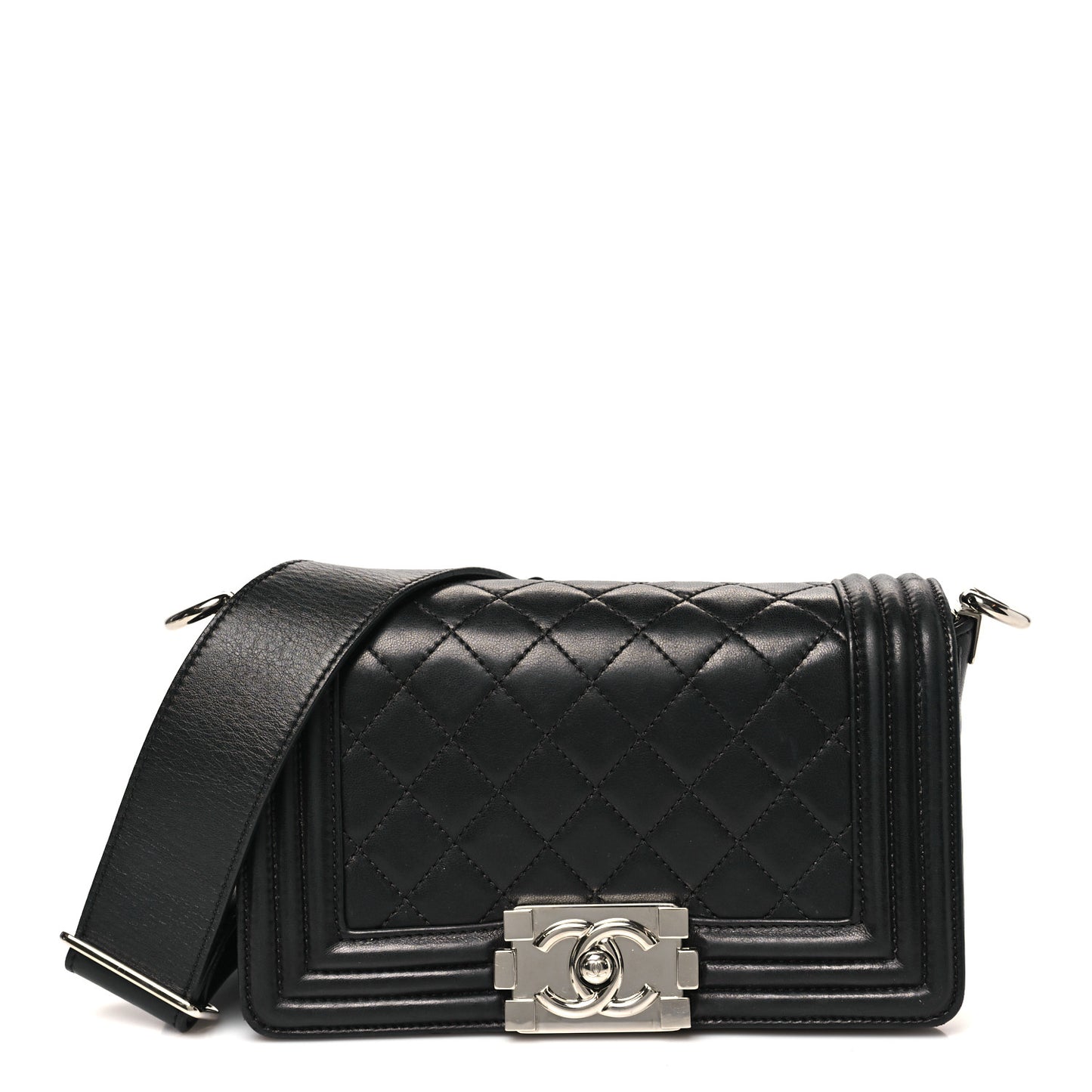 Lambskin Galuchat Stingray Small Boy Crossbody Flap Black