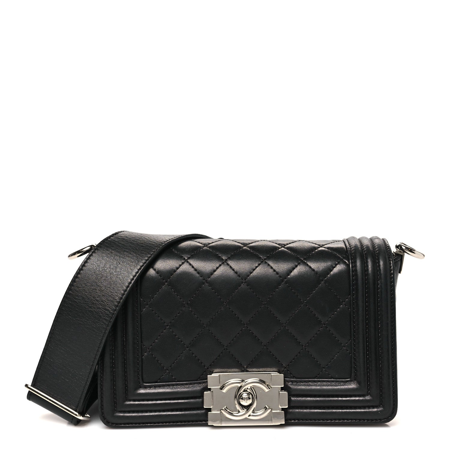Chanel Lambskin Galuchat Stingray Small Boy Crossbody Flap Black 1 of 11
