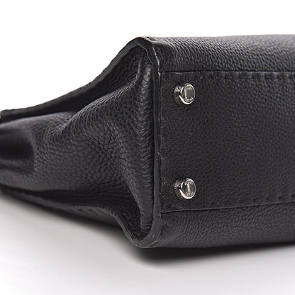 Fendi Cuoio Romano Selleria Bi-Color Medium Peekaboo Iconic Satchel Black Mou 13 of 15