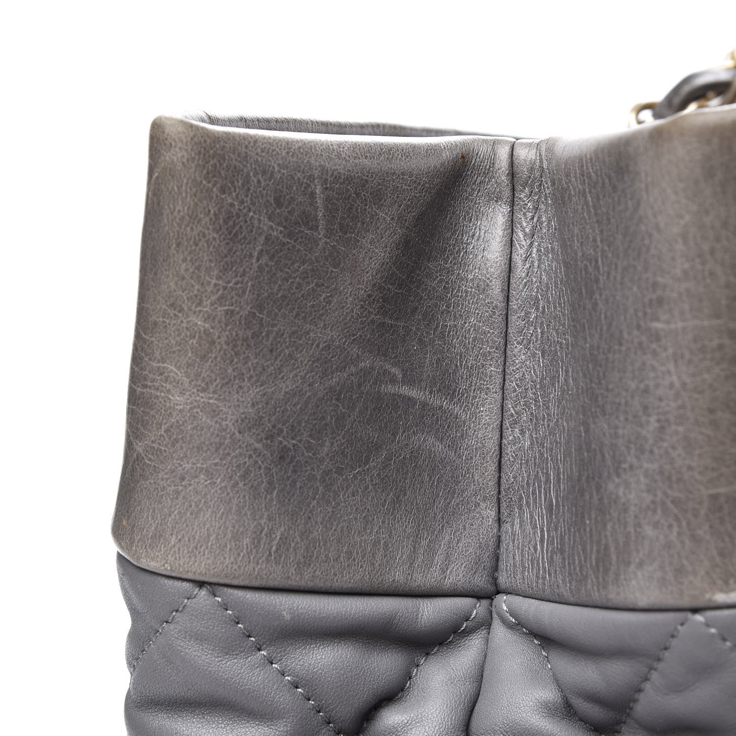 Chanel Calfskin Quilted Large Soft Elegance Tote Grey 12 of 14