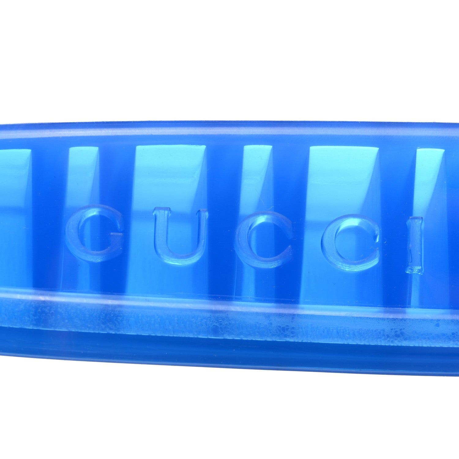 Gucci Rubber Mens Pursuit Slide Sandals 10 Transparent Blue 8 of 9