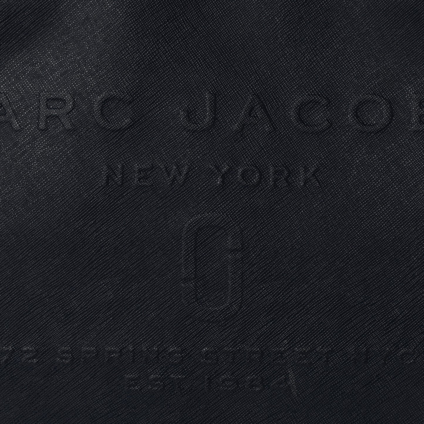 Calfskin Embossed Logo East West Shopper Tote Dark Blue