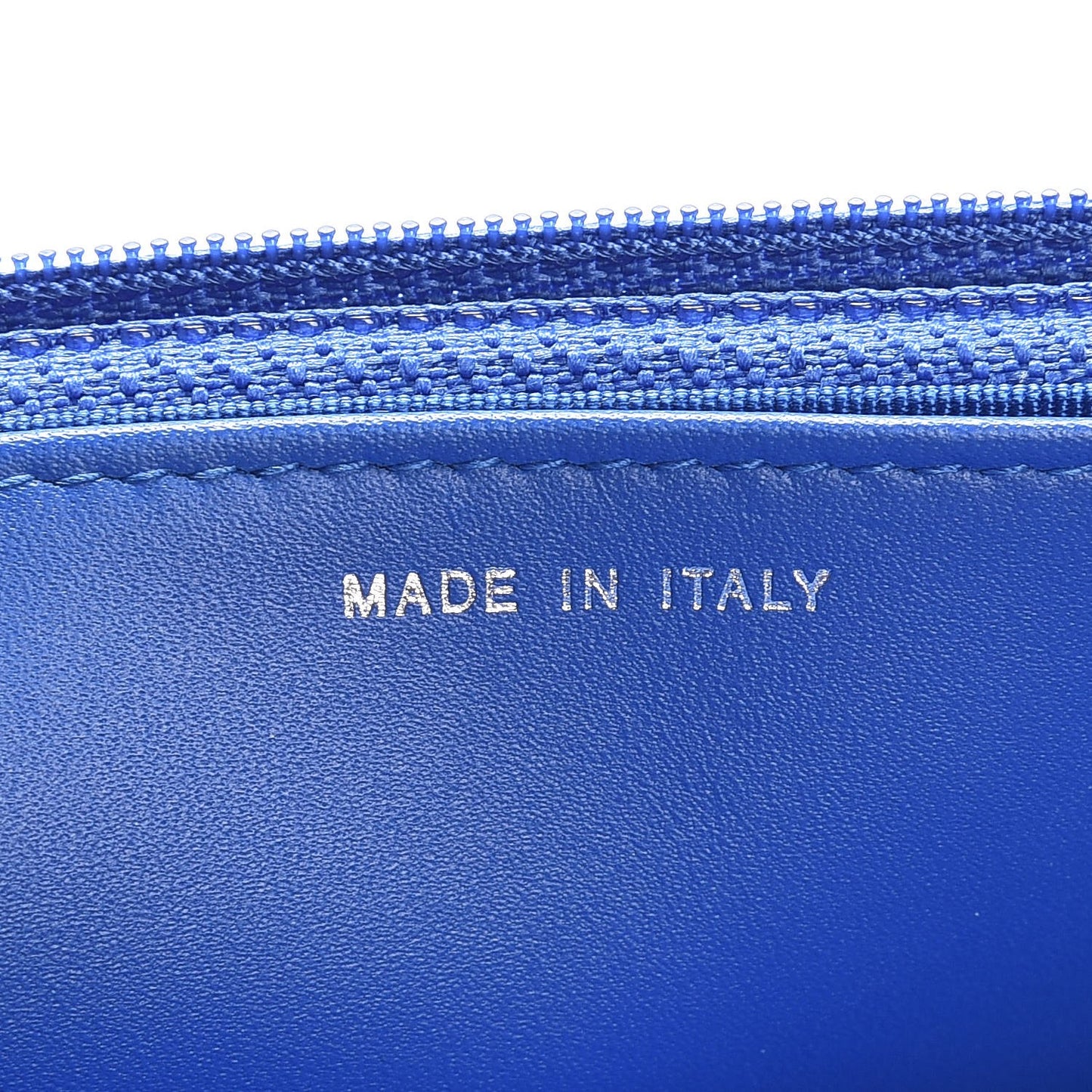 Caviar Chevron Quilted Wallet On Chain WOC Bright Blue