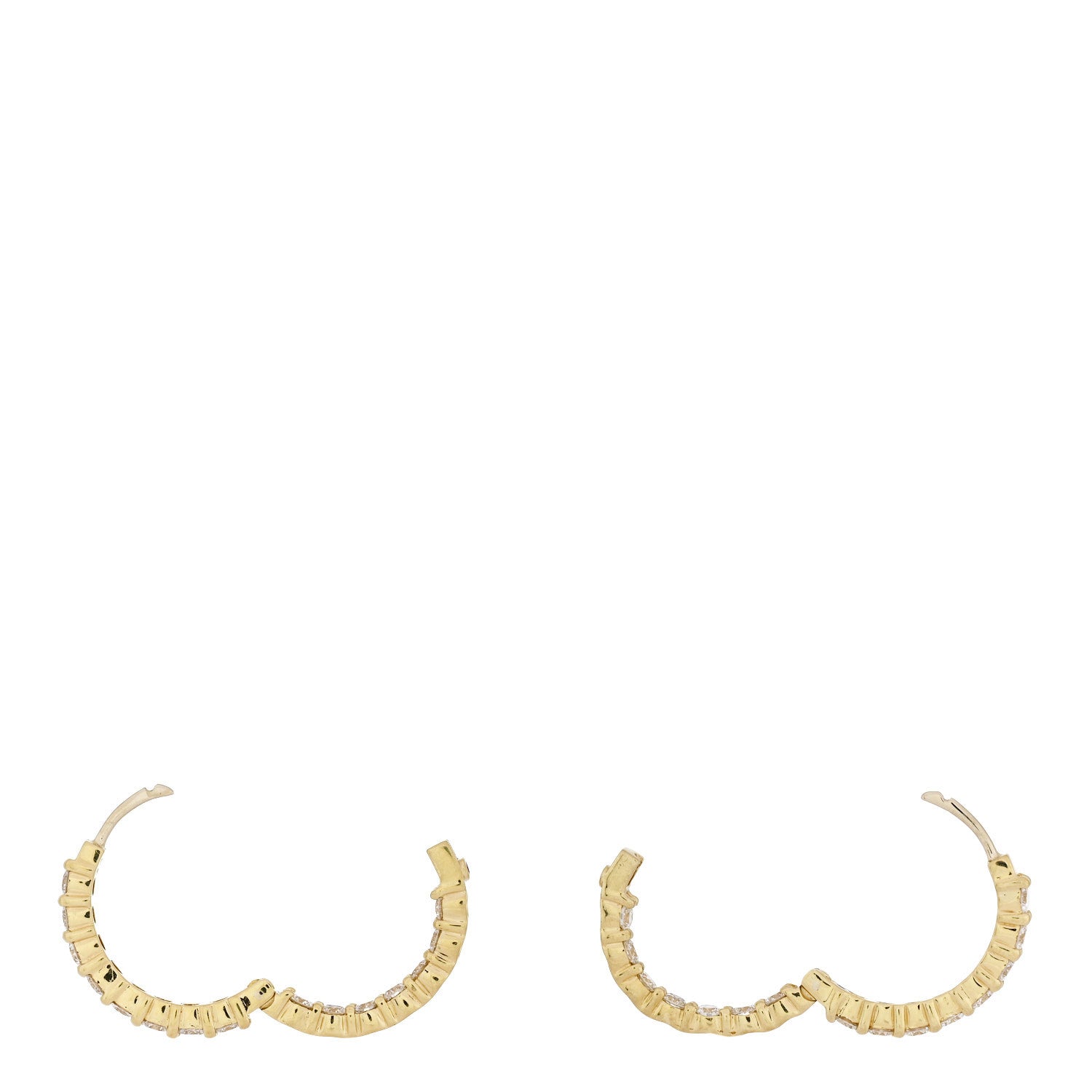 Roberto Coin 18K Yellow Gold Diamond 2.12ctw Inside Out Hoop Earrings 4 of 5