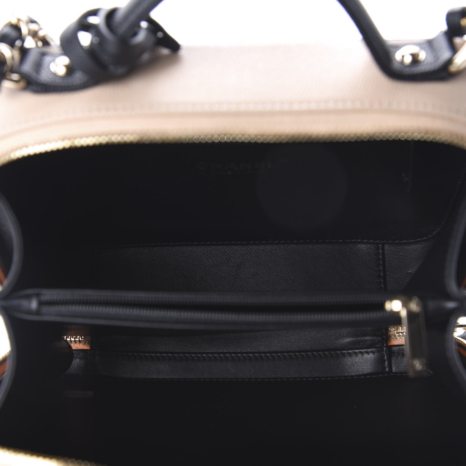 Chanel Caviar Quilted Medium CC Filigree Vanity Case Beige Black 5 of 11