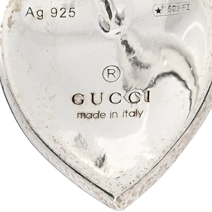 Gucci Sterling Silver Enamel Interlocking G Heart Stud Earrings Blue 4 of 4