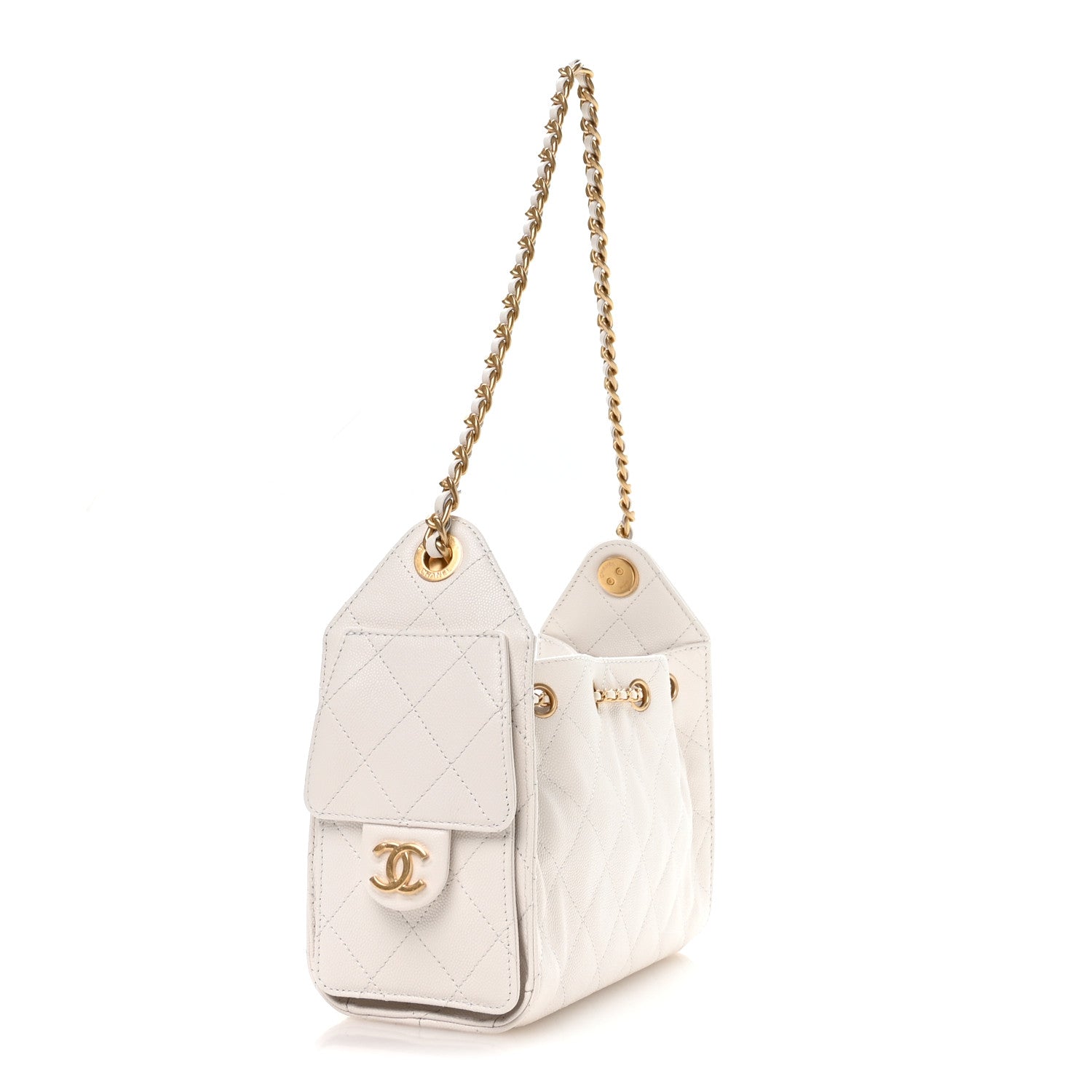 Chanel Caviar Quilted Mini Chanel 25 Handbag White 3 of 11