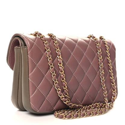 Chanel Lambskin Quilted Small CC Chic Flap Purple Brown 3 of 12