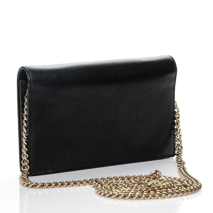 Gucci Textured Calfskin Medium Betty Chain Wallet Black 3 of 5
