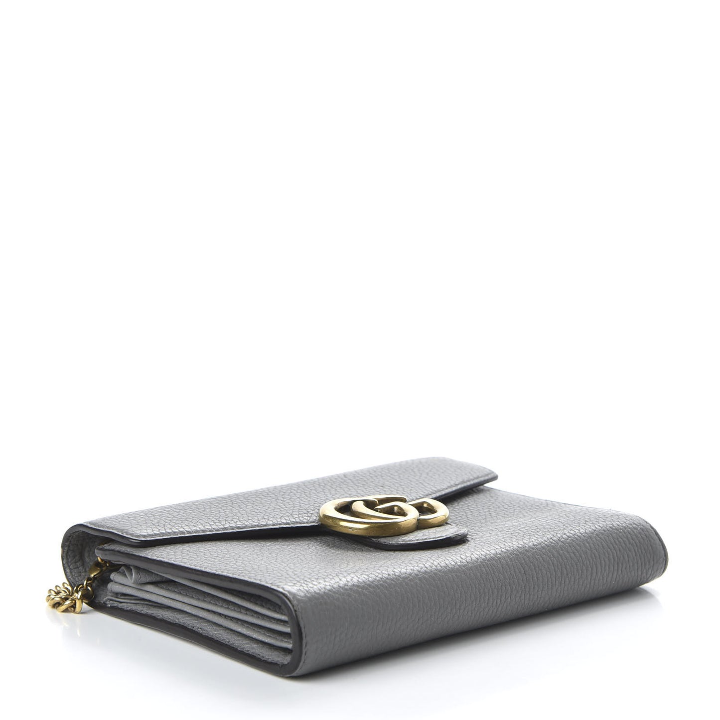 Cellarius Calfskin GG Marmont Chain Wallet Deep Grey