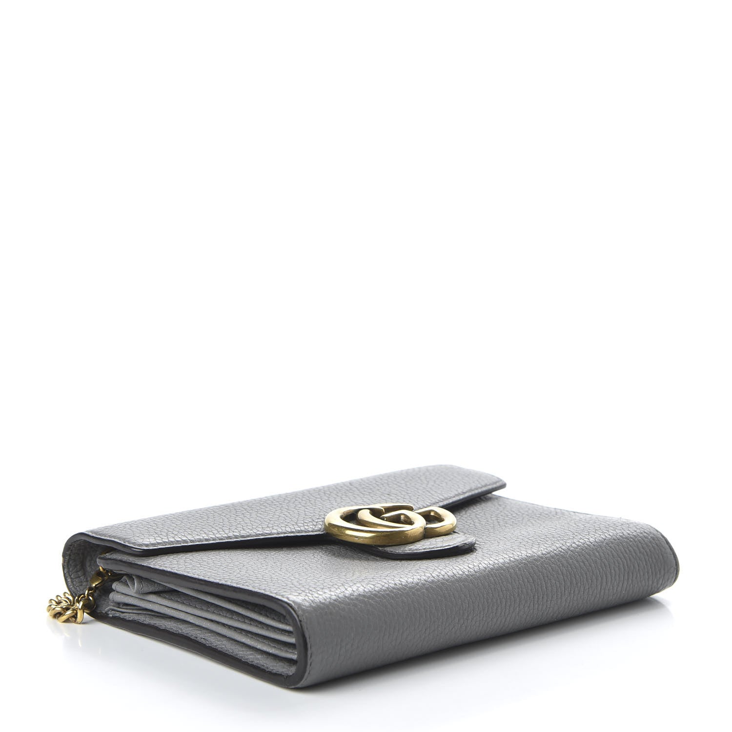 Gucci Cellarius Calfskin GG Marmont Chain Wallet Deep Grey 4 of 11
