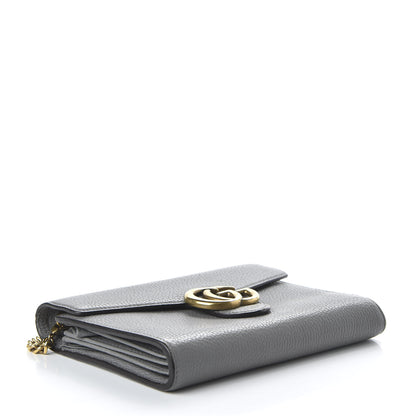 Gucci Cellarius Calfskin GG Marmont Chain Wallet Deep Grey 4 of 11