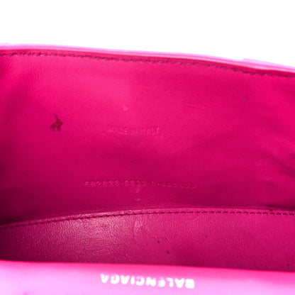 Balenciaga Shiny Calfskin Crocodile Embossed Hourglass Top Handle Bag XS Lipstick Pink 7 of 14
