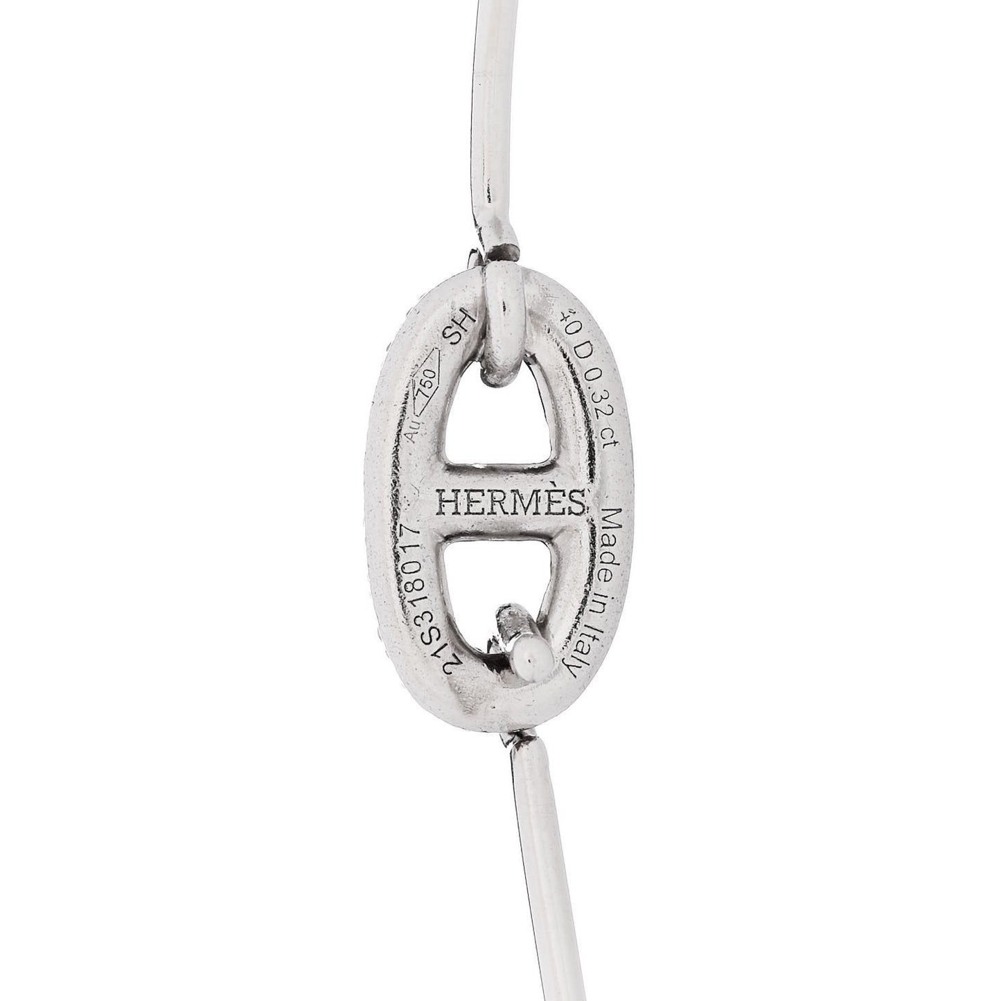 18K White Gold Diamond Farandole Bangle Bracelet SH