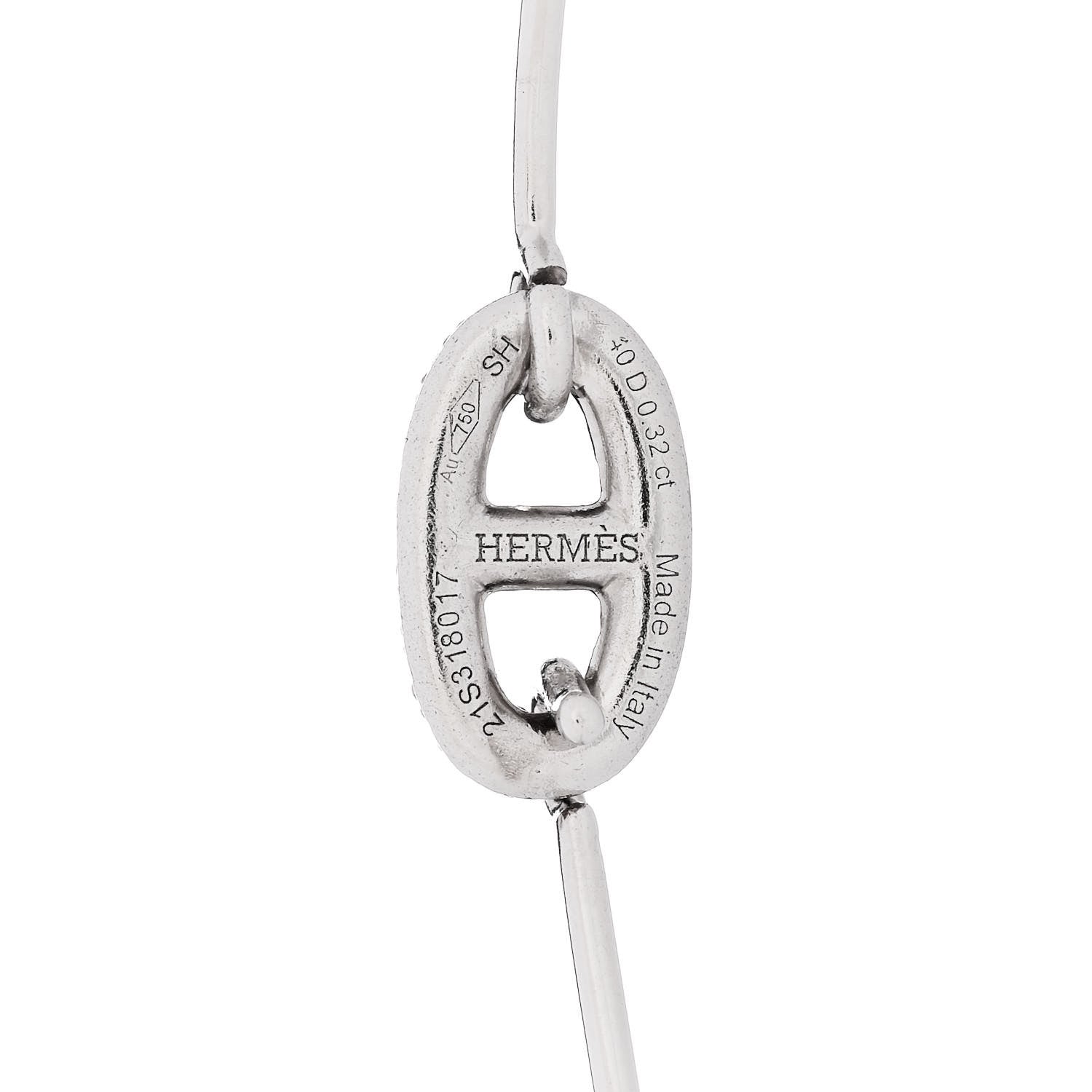 Hermes 18K White Gold Diamond Farandole Bangle Bracelet SH 3 of 4