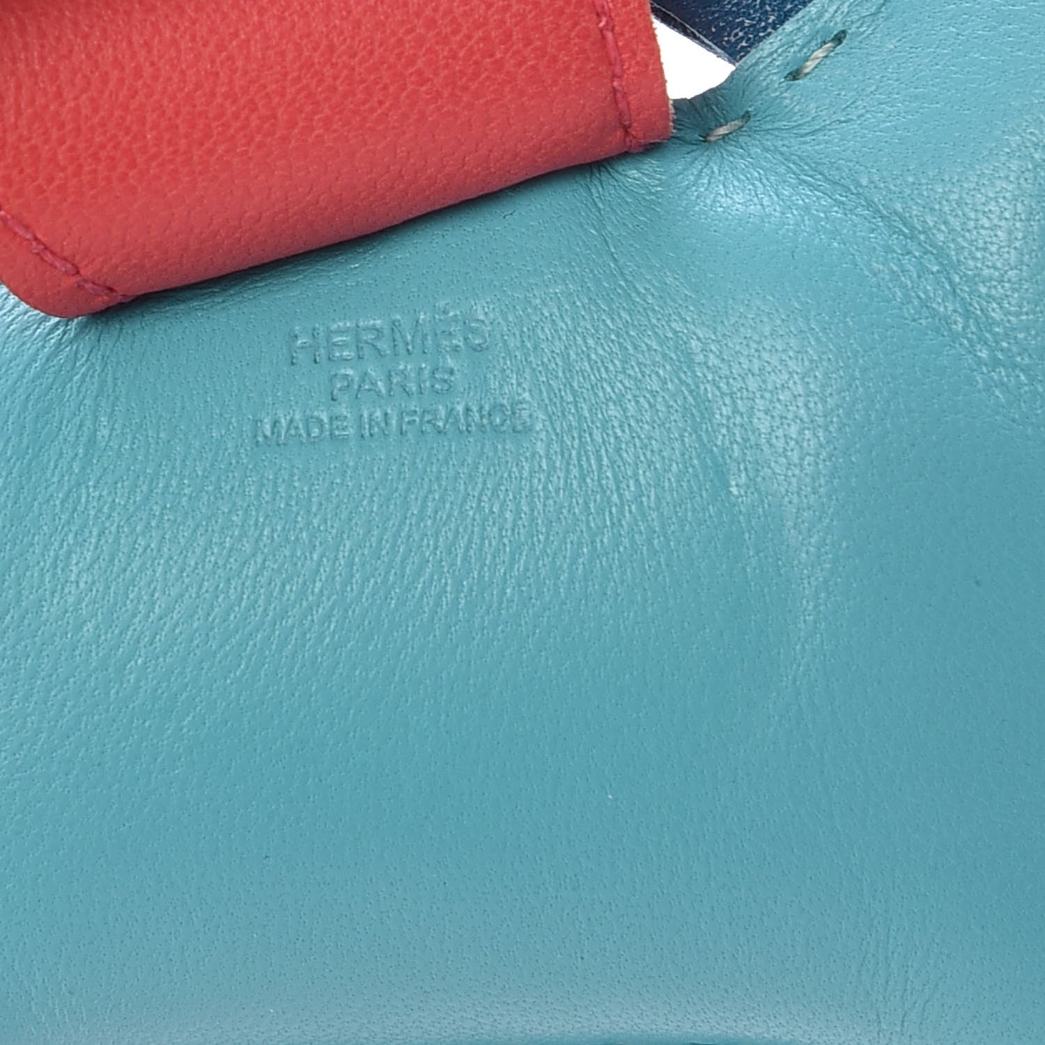 Hermes Milo Lambskin Grigri Rodeo Horse Bag Charm MM Lagon Bleu Izmir Bougainvillea 3 of 4