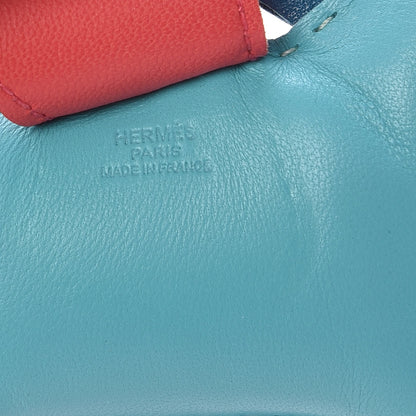 Hermes Milo Lambskin Grigri Rodeo Horse Bag Charm MM Lagon Bleu Izmir Bougainvillea 3 of 4