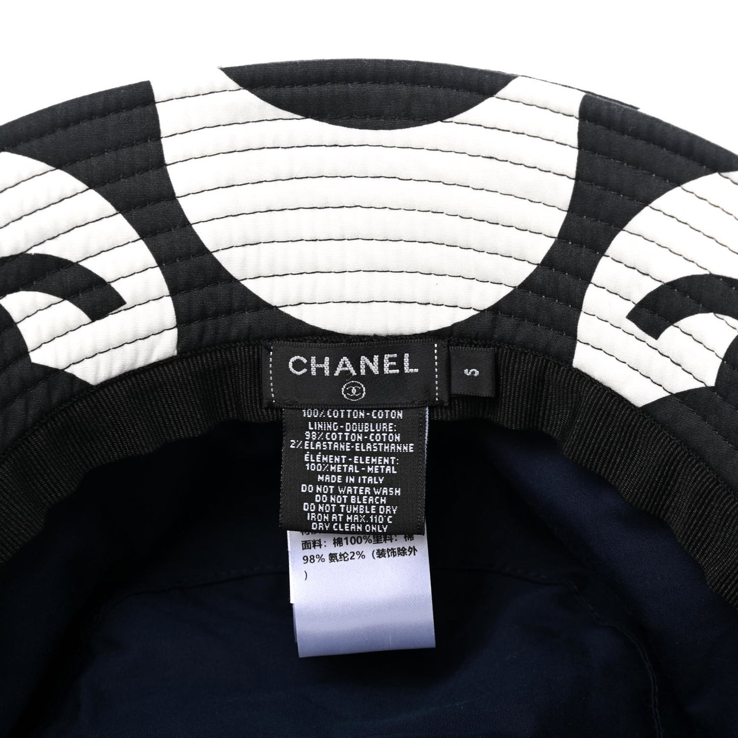 Canvas Bucket Hat S Black White
