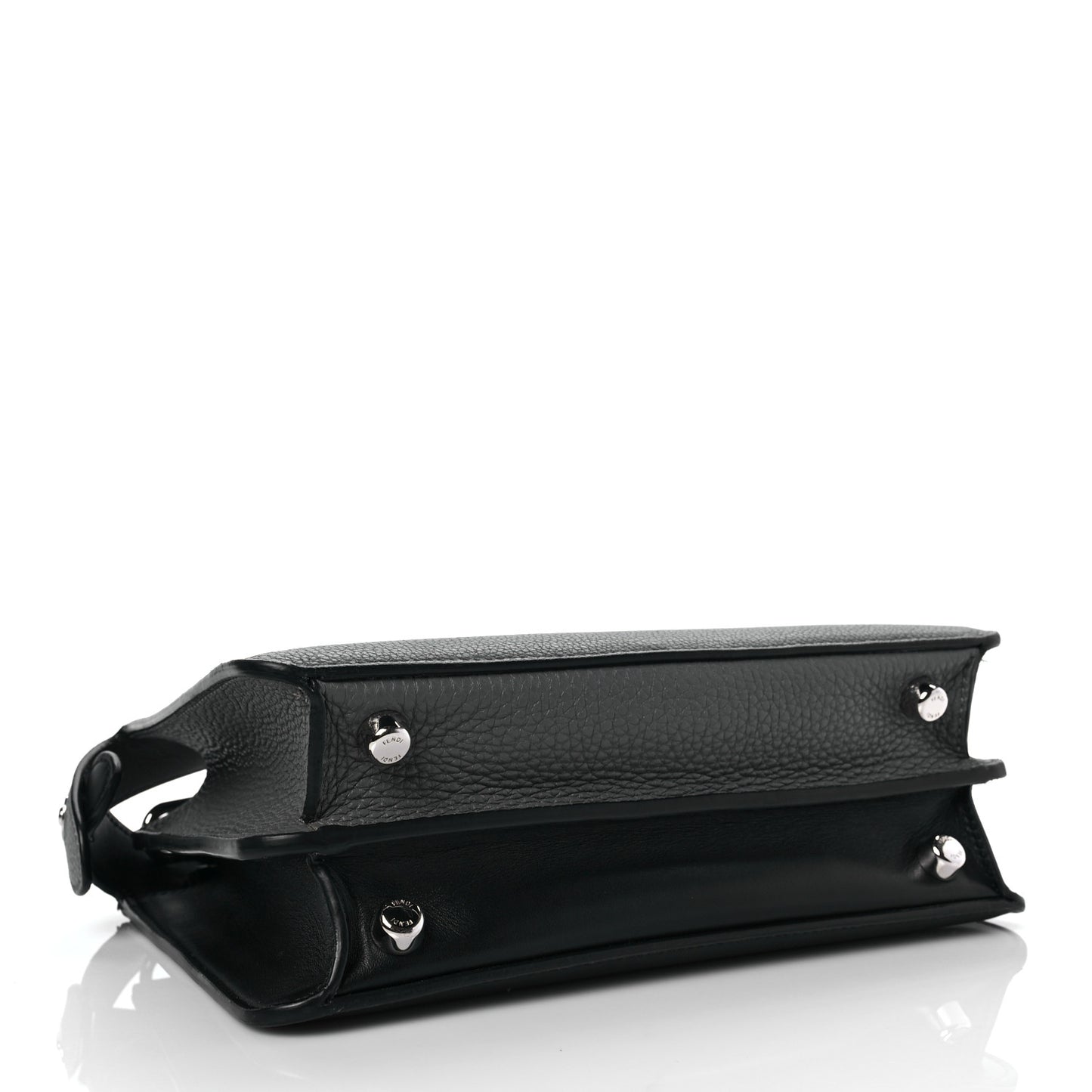 Cuoio Romano Vitello Cover Monochrome Mini Peekaboo I SEE U Satchel Argilla Black