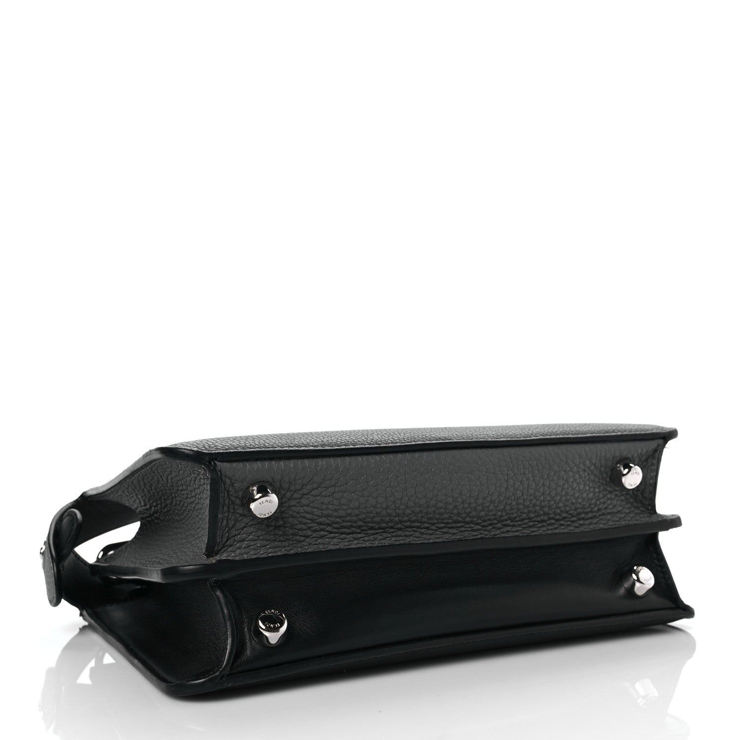 Fendi Cuoio Romano Vitello Cover Monochrome Mini Peekaboo I SEE U Satchel Argilla Black 4 of 7