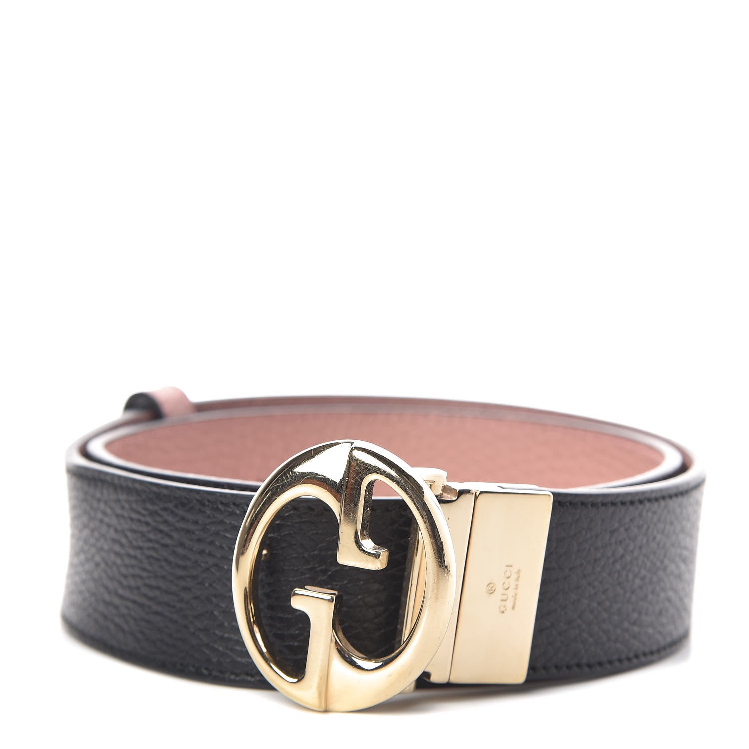Gucci Calfskin 1973 Reversible Belt 75 30 Black Pink 1 of 6
