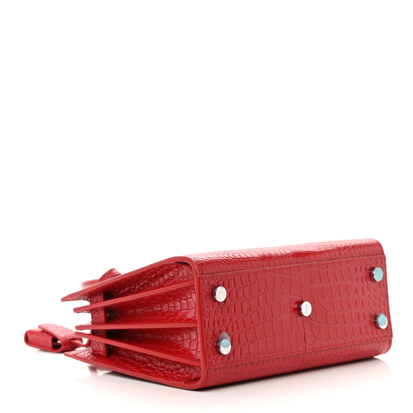 Calfskin Crocodile Embossed Nano Sac De Jour Red