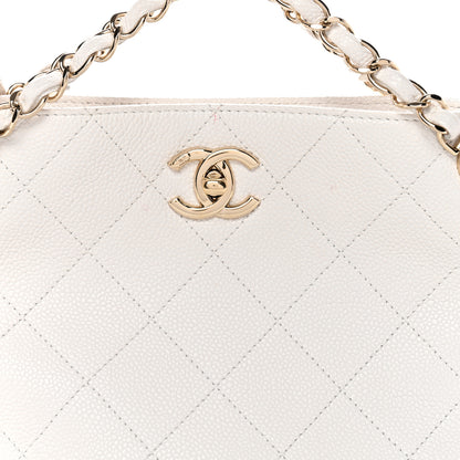 Chanel Caviar Quilted Small City Walk Hobo White 8 of 12