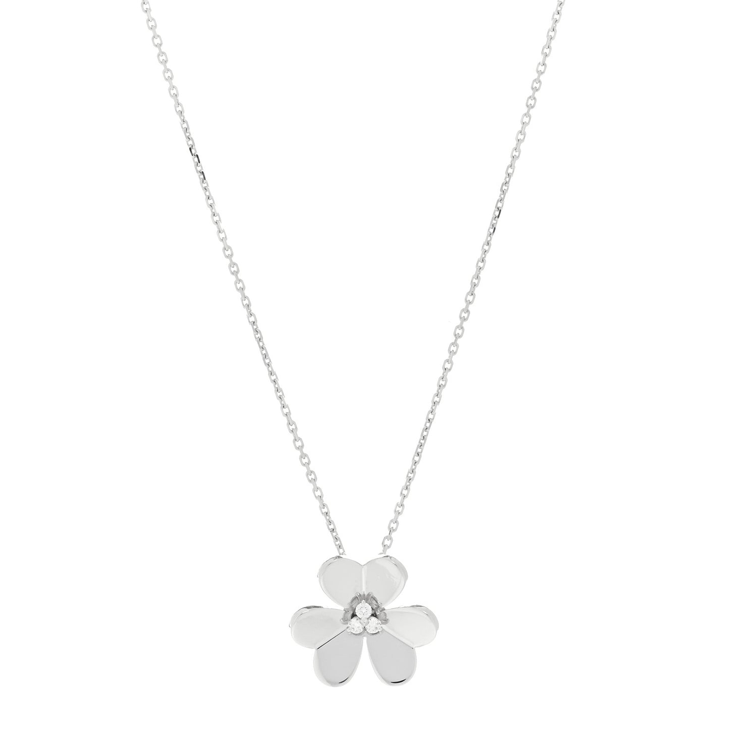 18K White Gold Diamond Large Frivole Pendant Necklace
