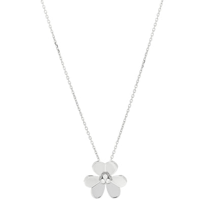 Van Cleef & Arpels 18K White Gold Diamond Large Frivole Pendant Necklace 1 of 3
