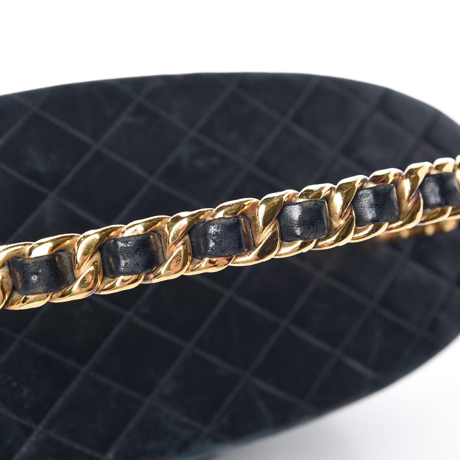 Chanel Lambskin Quilted Oval Vanity Train Case Navy 16 of 22