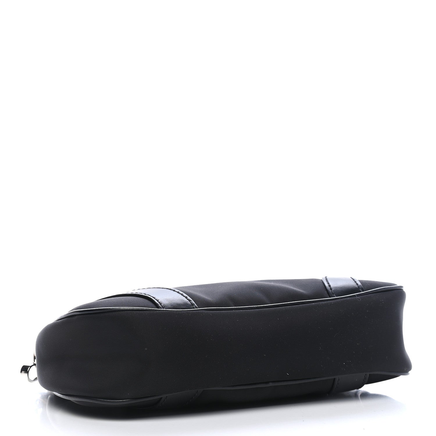 Prada Tessuto Nylon Soft Calfskin Shoulder Bag Black 4 of 9
