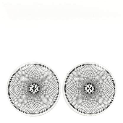 Hermes Porcelain H Deco Bread And Butter Plates Set of 2 Black White 1 of 7