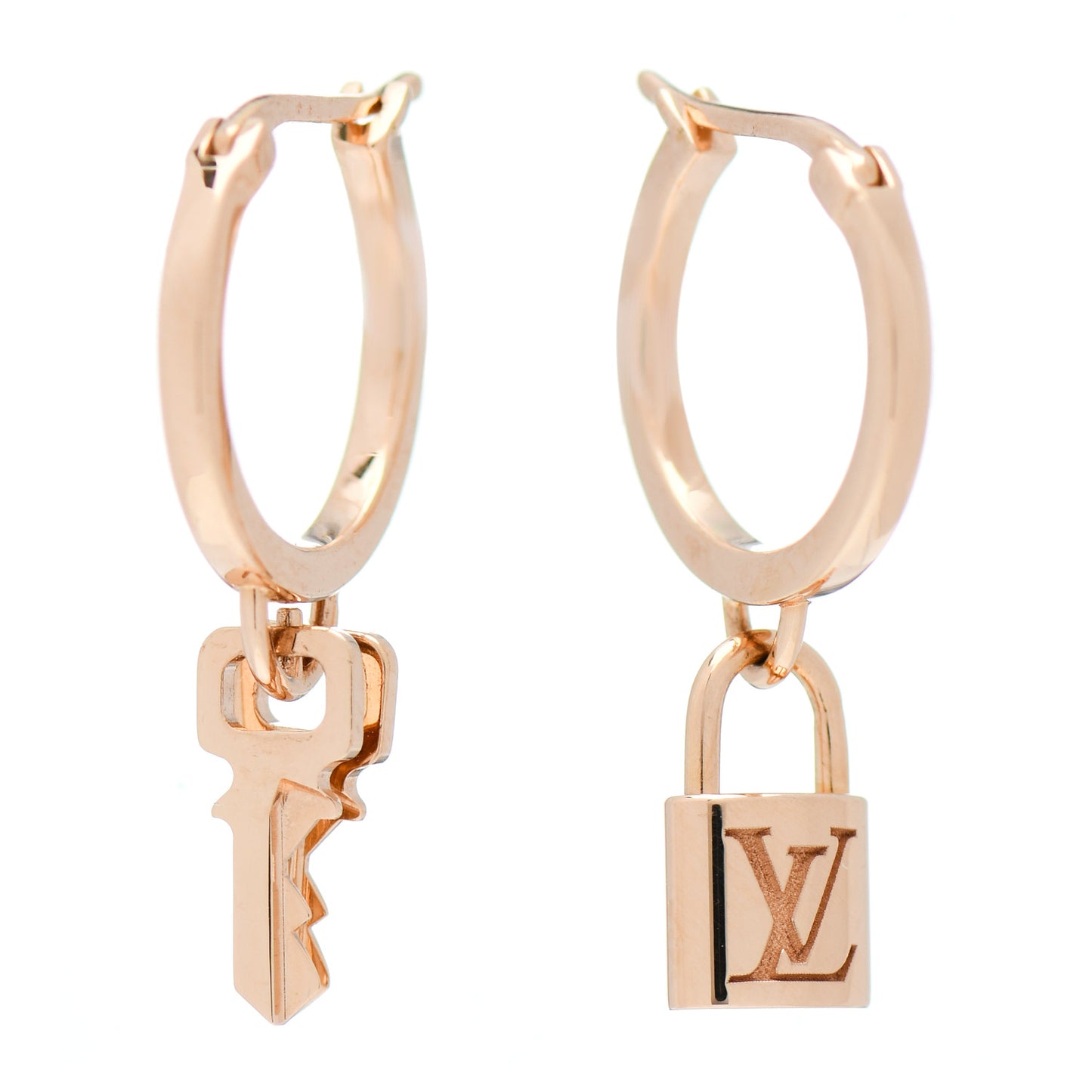 18K Pink Gold Lockit Hoop Earrings