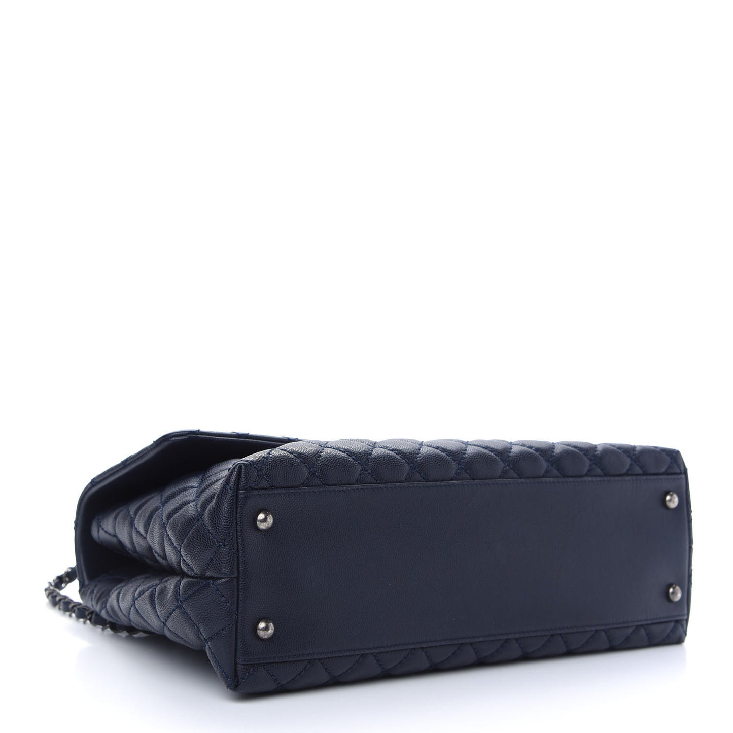 Caviar Quilted Medium Coco Handle Flap Navy