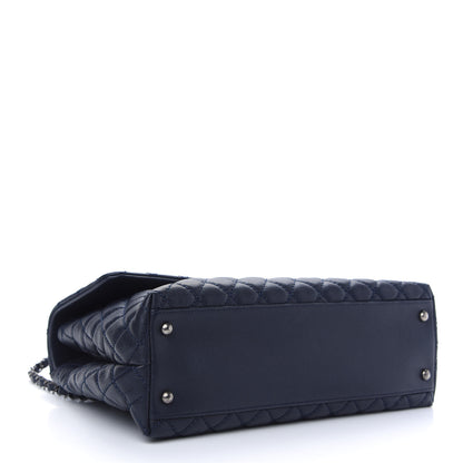 Chanel Caviar Quilted Medium Coco Handle Flap Navy 4 of 9