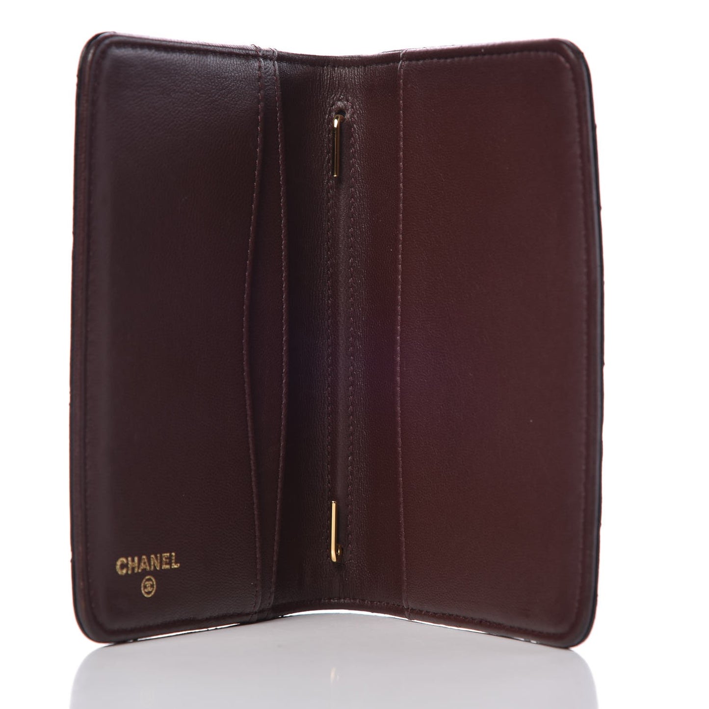Lambskin Quilted Passport Holder Black