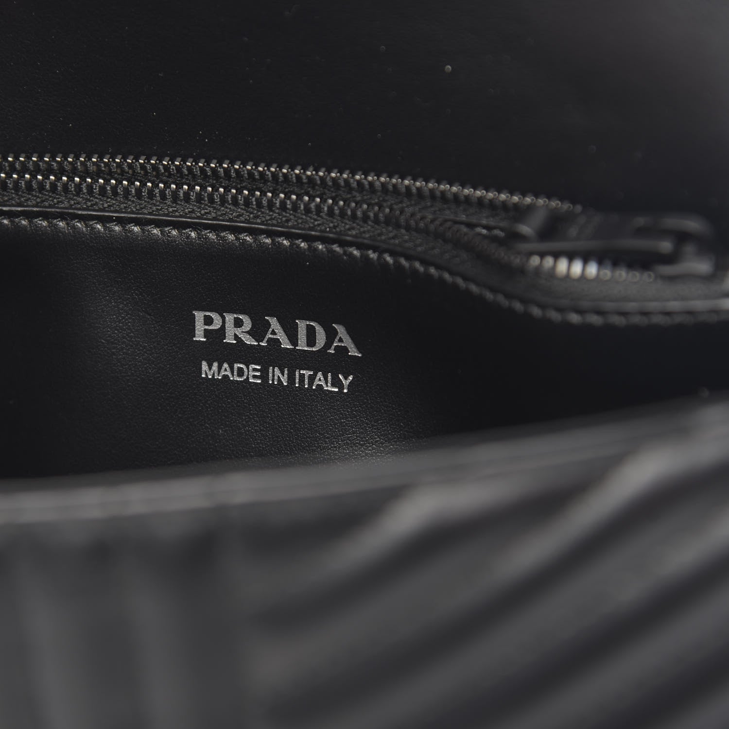 Prada Soft Calf Impunture Diagramme Flap Black 6 of 9