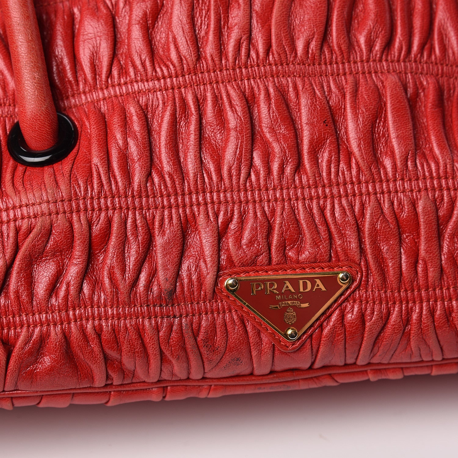 Prada Capretto Gaufre Flap Bag Rosso 16 of 18