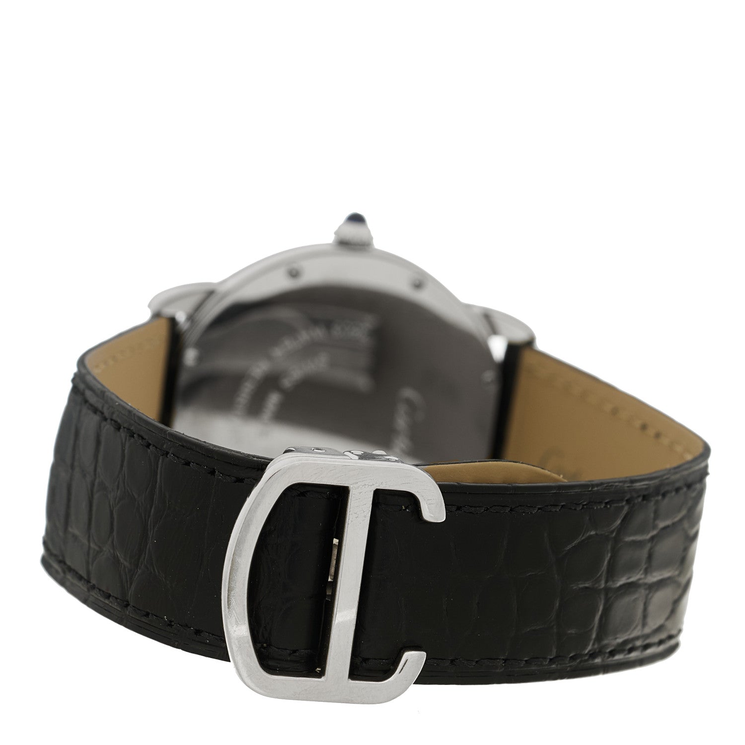 Cartier Stainless Steel Alligator 36mm Ronde Solo Quartz Watch 3 of 4