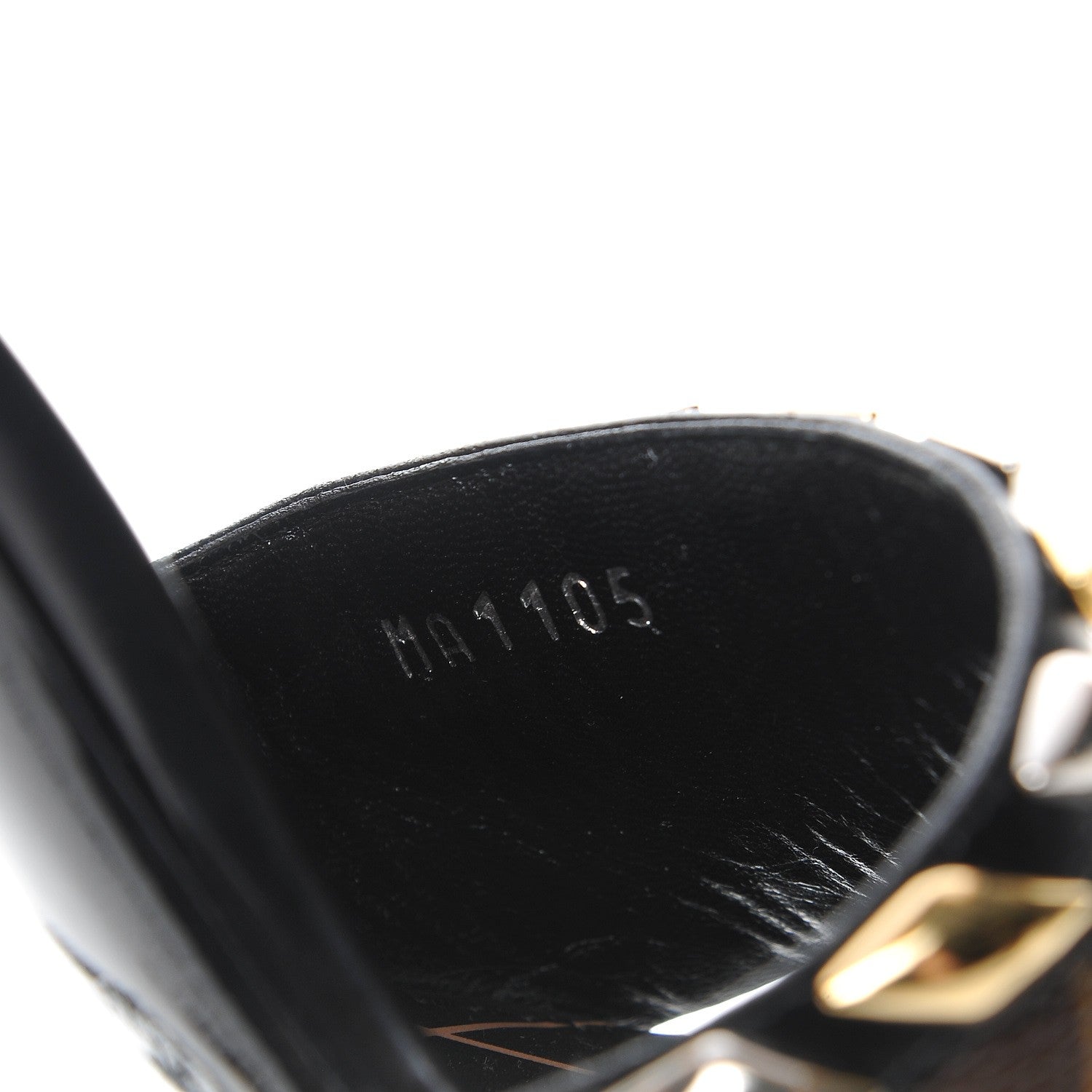 Louis Vuitton Calfskin Monogram Eldorado Heeled Sandals 37 Black 8 of 8