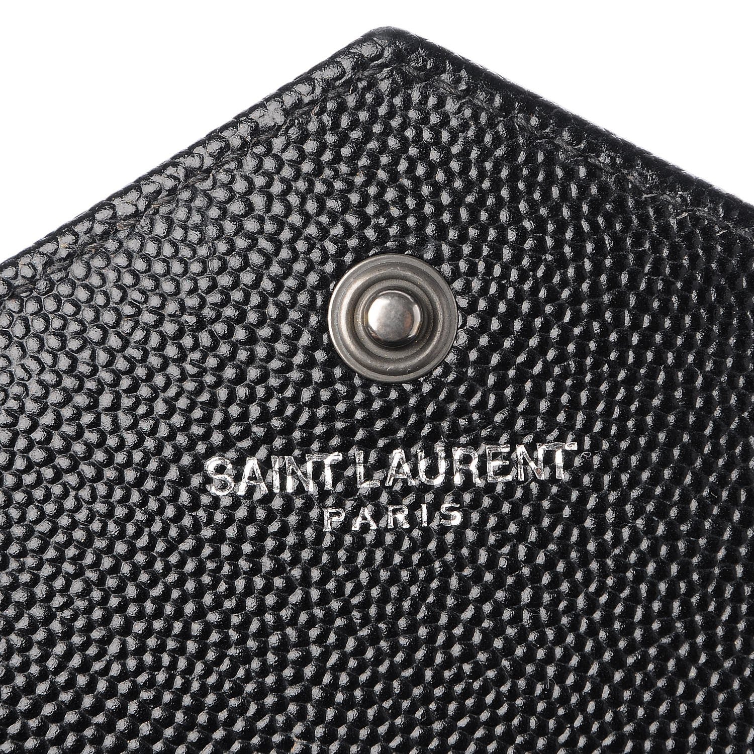 Saint Laurent Grain De Poudre Matelasse Chevron Monogram Chain Wallet Black 7 of 8
