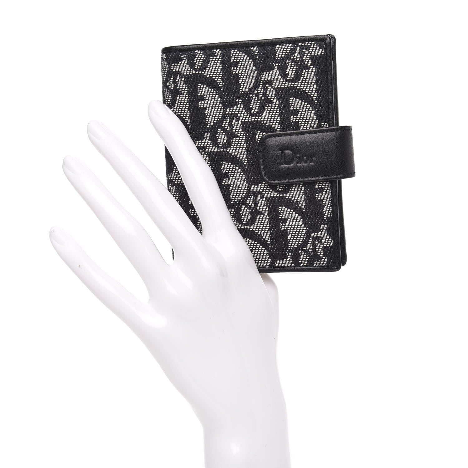 Christian Dior Monogram Compact Wallet Black 2 of 7